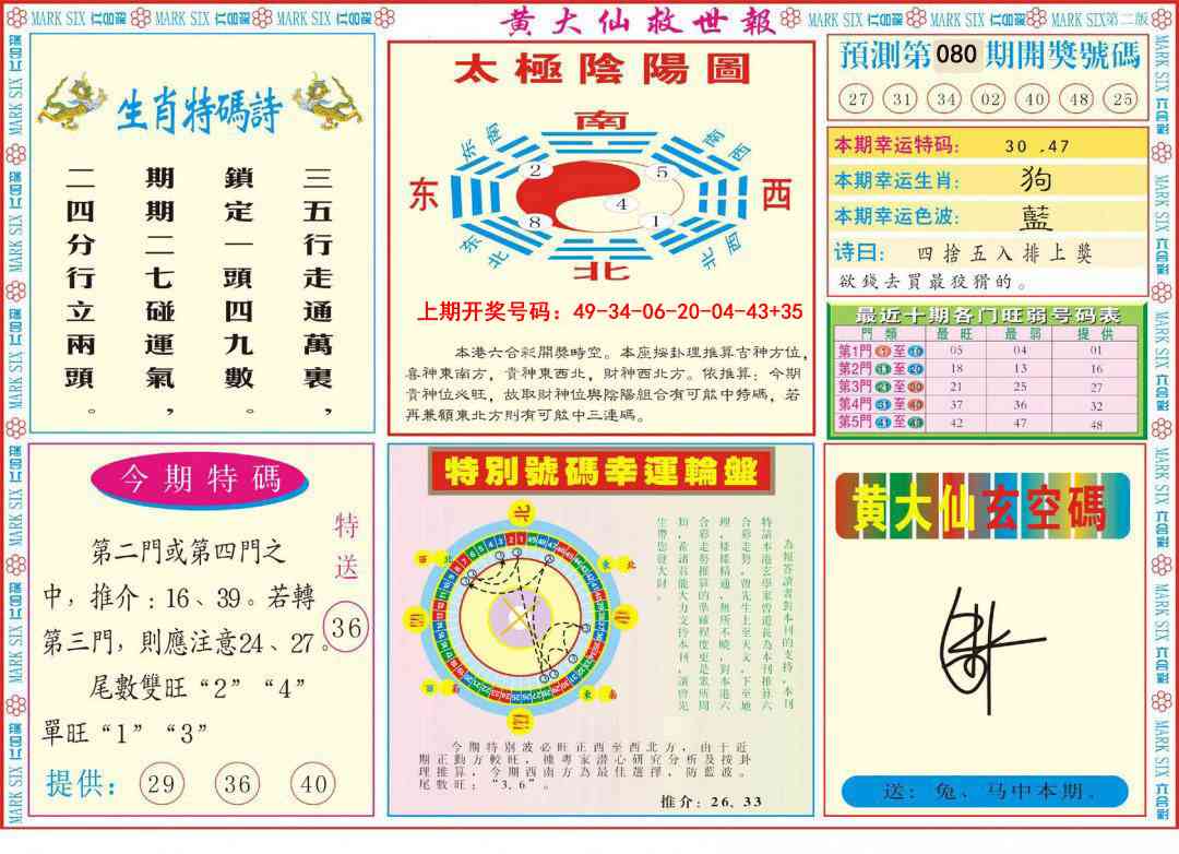 080期新黄大仙救世B[图]