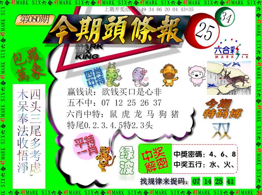 080期今期头条报[图]